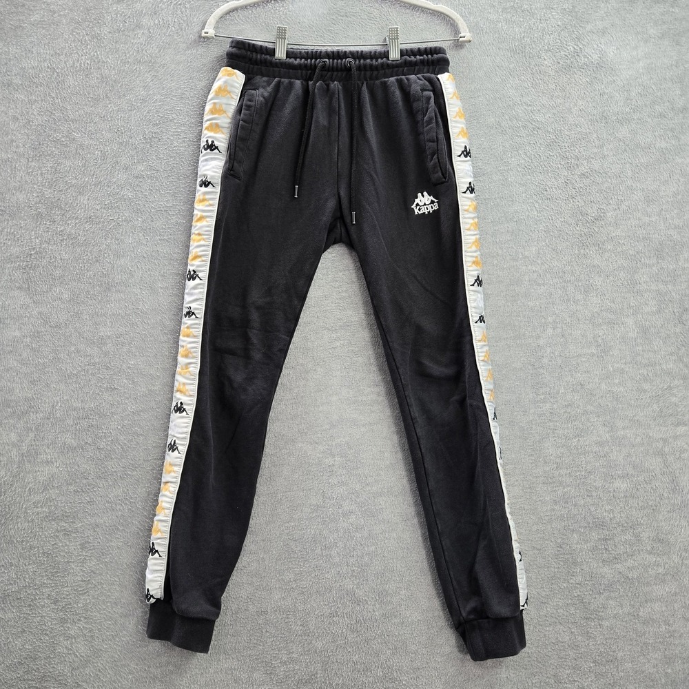 Kappa Men Activewear‎ Pants XSMALL Black Jogger Logo 27" Inseam Cotton Polyester